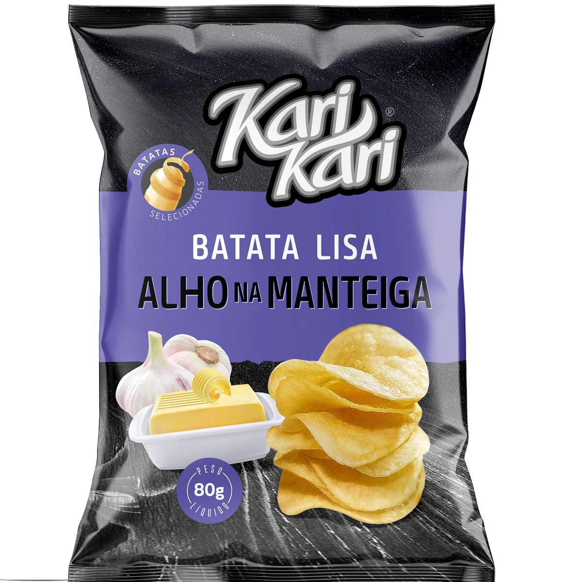 Batata Lisa Kari Kari Alho Na Manteiga 80g