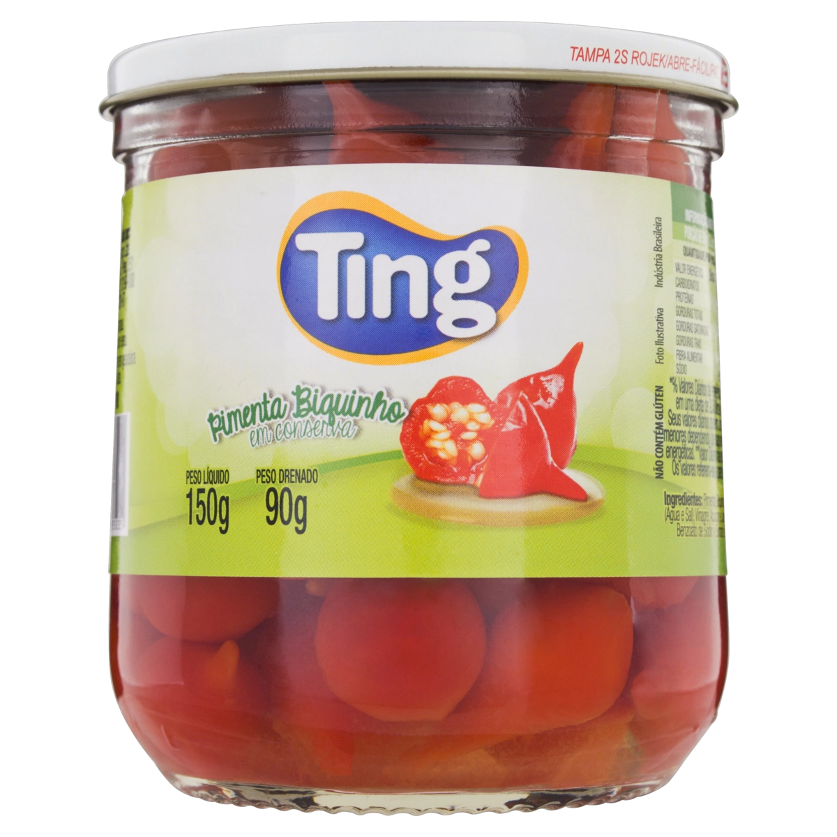Pimenta Biquinho Em Conserva Ting Vidro 90g