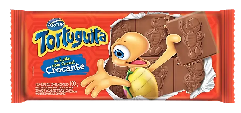 Chocolate Ao Leite Com Cereal Crocante Tortuguita Pacote 100g