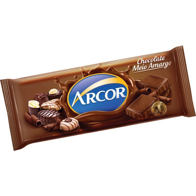 Chocolate Meio Amargo Arcor Pacote 1,05kg 2 Unidades