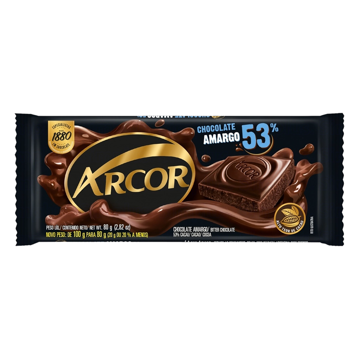Chocolate Arcor 80g Amargo 53
