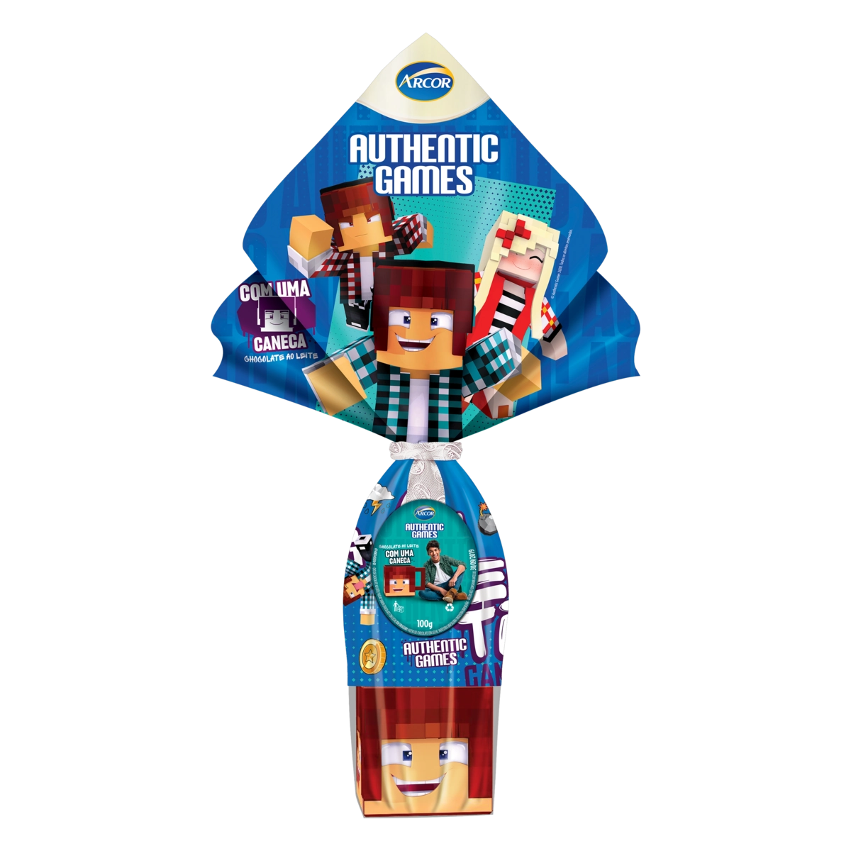 Ovo De Páscoa Ao Leite Authentic Games Arcor 100g Vem Com Copo Com Tampa