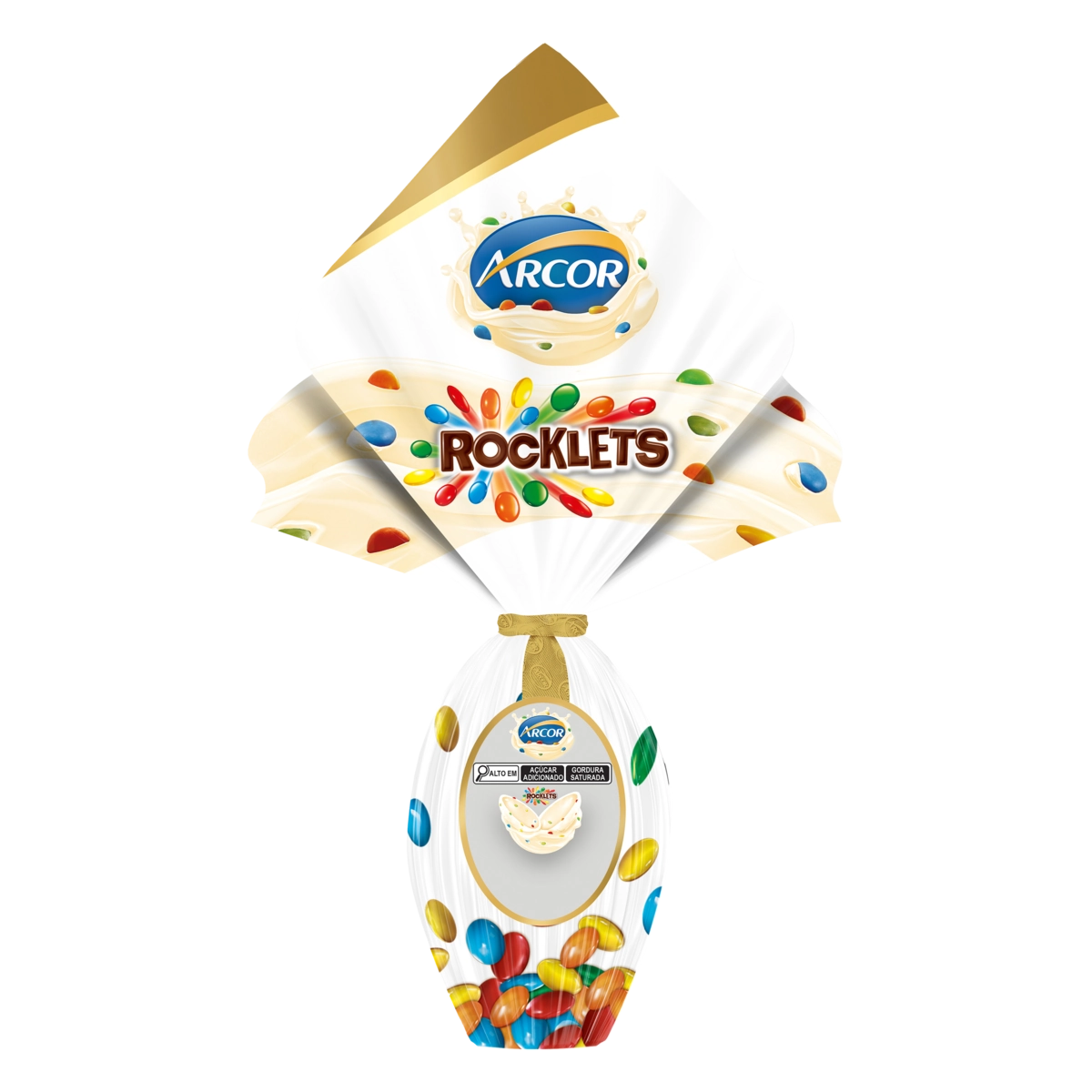 Ovo De Páscoa Branco Rocklets Arcor 220g