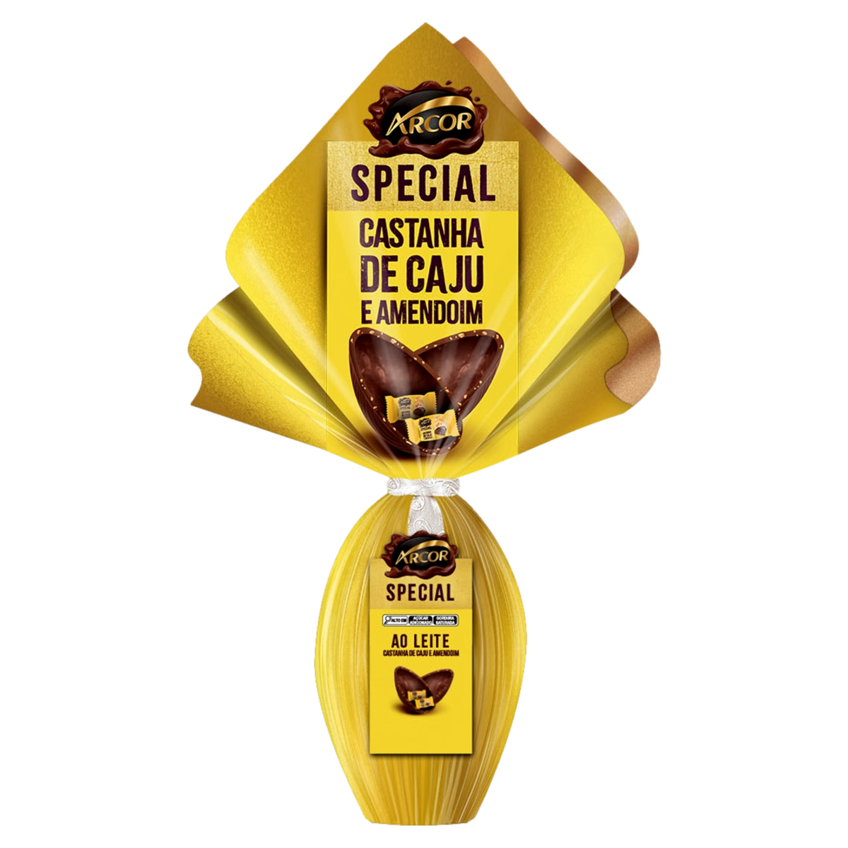 Ovo De Páscoa Ao Leite Com Castanha De Caju E Amendoim Arcor Special 250g