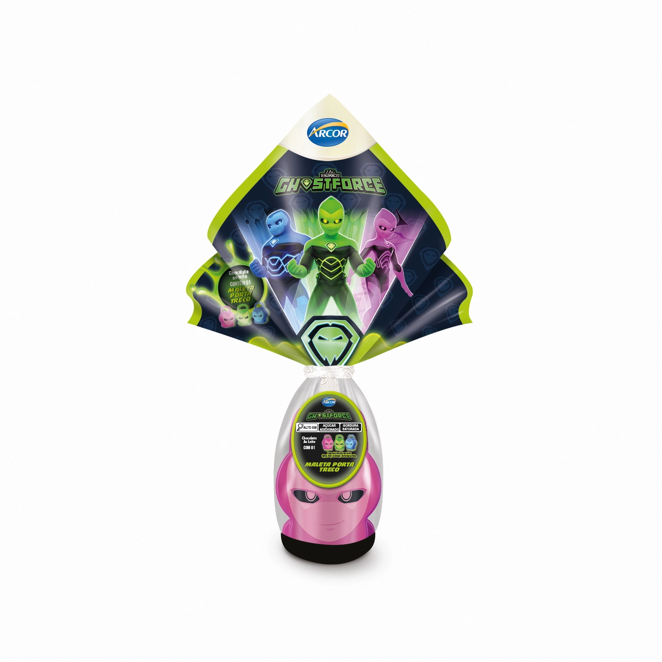 Ovo De Páscoa Ao Leite Ghostforce Arcor 100g Vem Com 1 Maleta Porta Treco