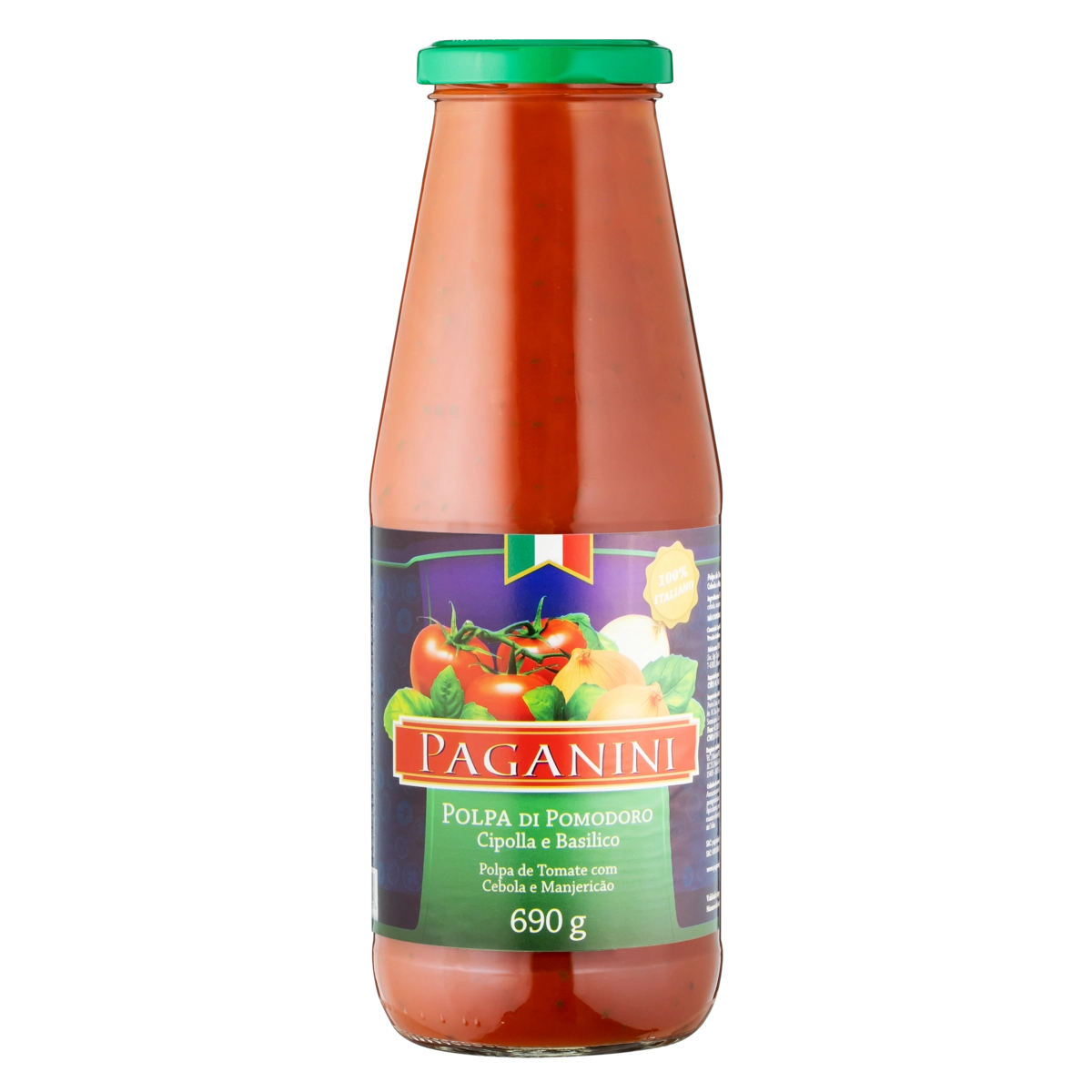 Polpa De Tomate Cebola E Manjericão Paganini Vidro 690g
