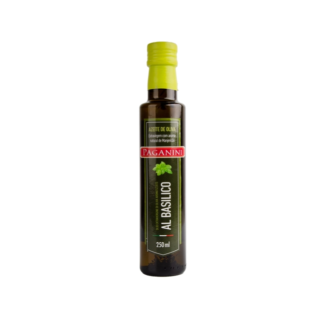 Azeite De Oliva Extra Virgem Italiano Manjericão Paganini Vidro 250ml