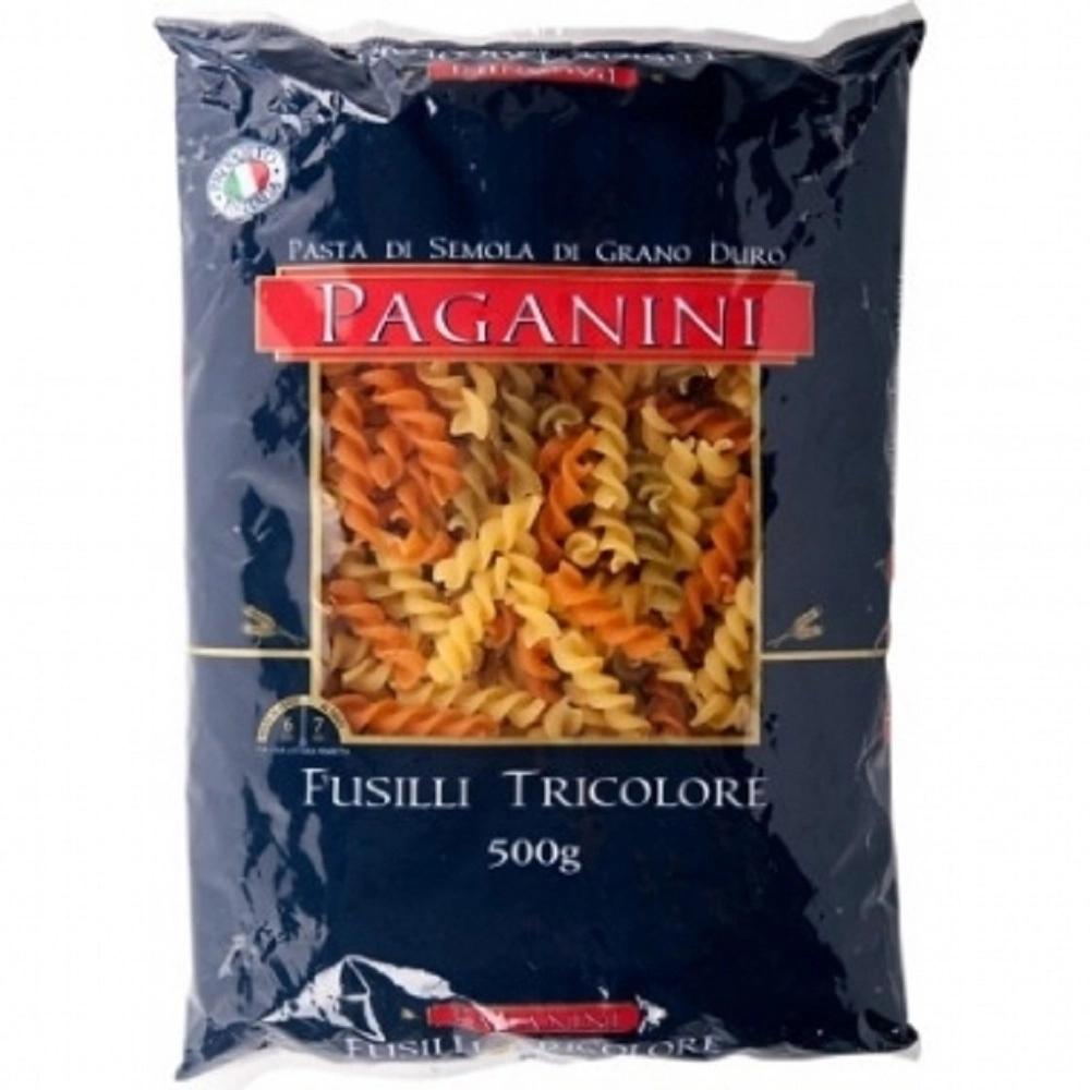 Macarrão De Sêmola Grano Duro Tricolore Fusilli Paganini Pacote 500g