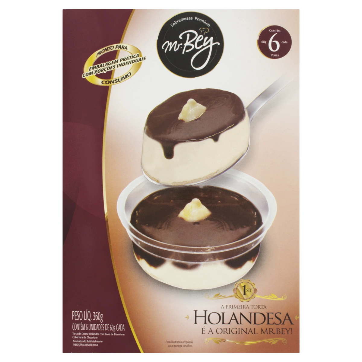 Torta Holandesa Congelada Mr. Bey Sobremesas Premium Caixa 360g 6 Unidades