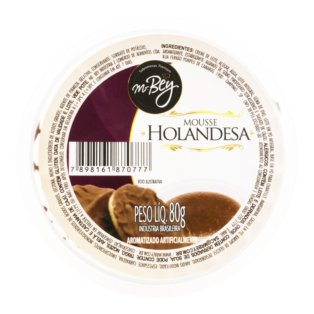 Mousse Congelado Holandesa Mr. Bey Pote 80g