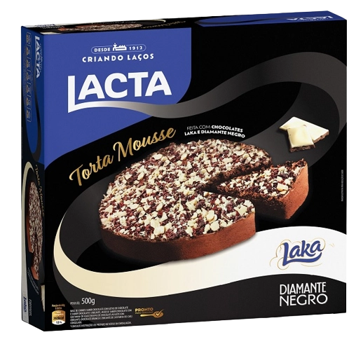 Torta Mousse Com Raspas De Chocolate Laka E Diamante Negro Lacta Caixa 500g