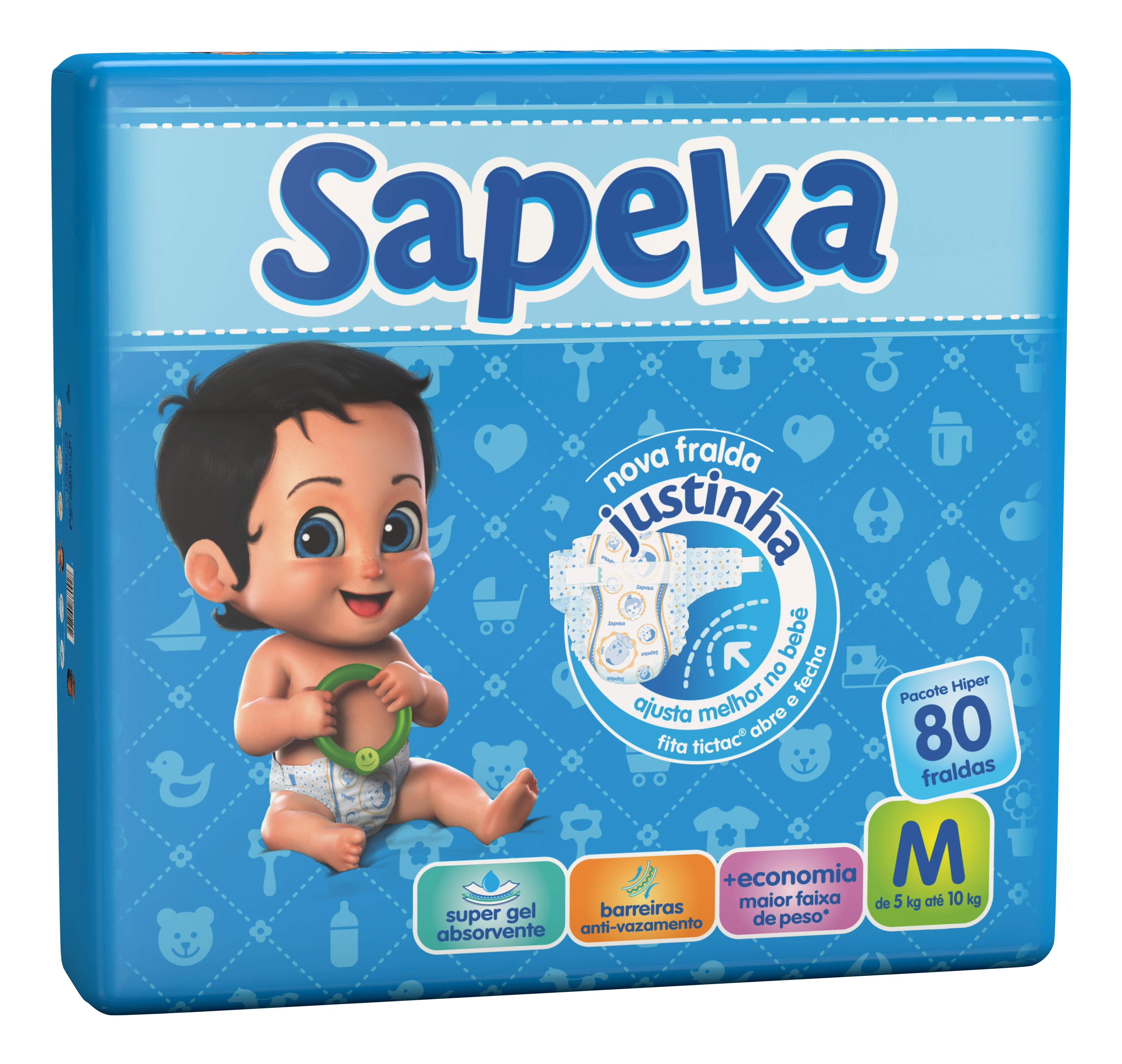 Fralda Sapeka Hiper M C/80unidade