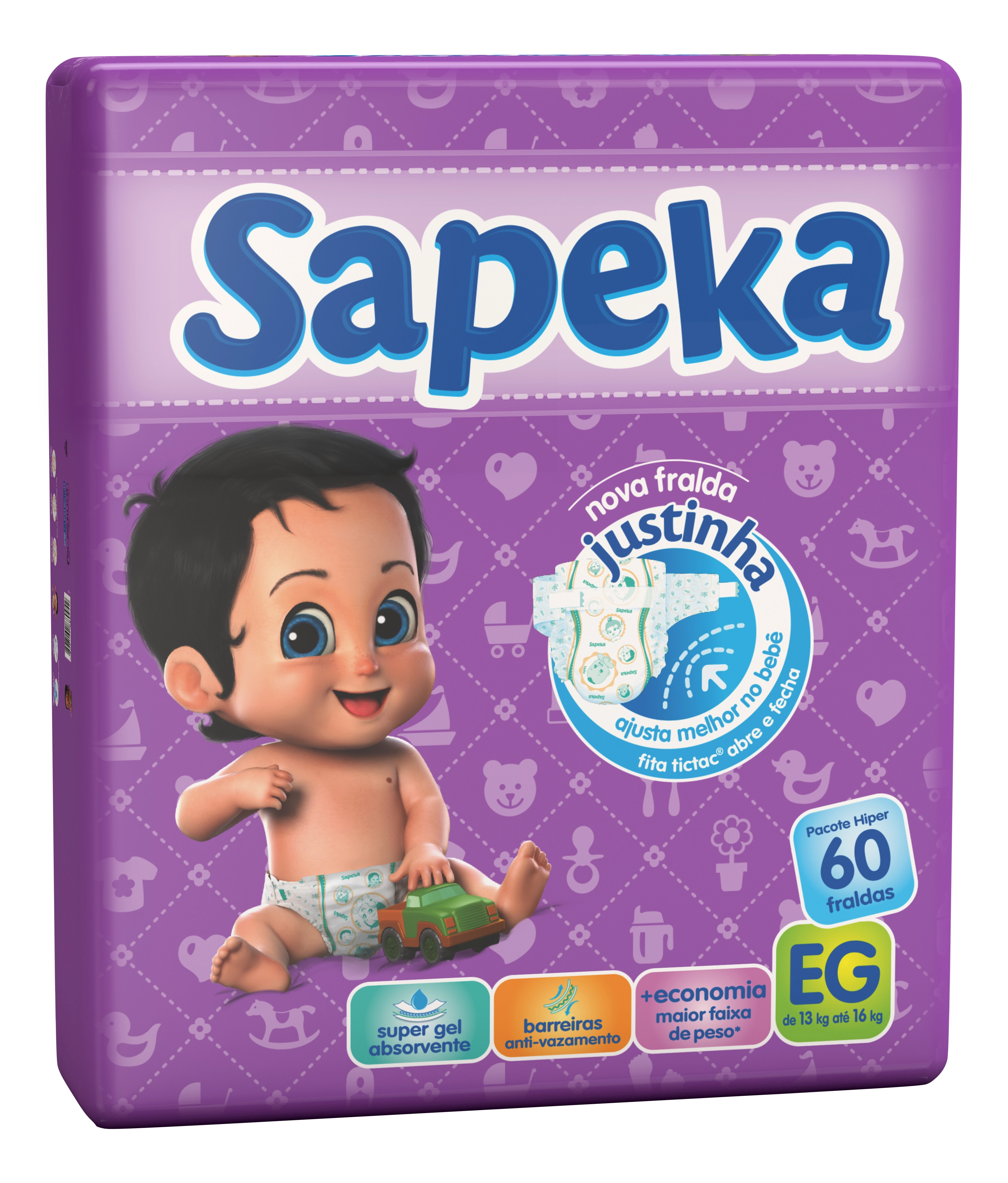 Fralda Sapeka Hiper Eg C/64unidade