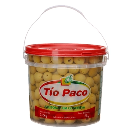 Azeitona Verde Tio Paco Sem Caroço 2kg