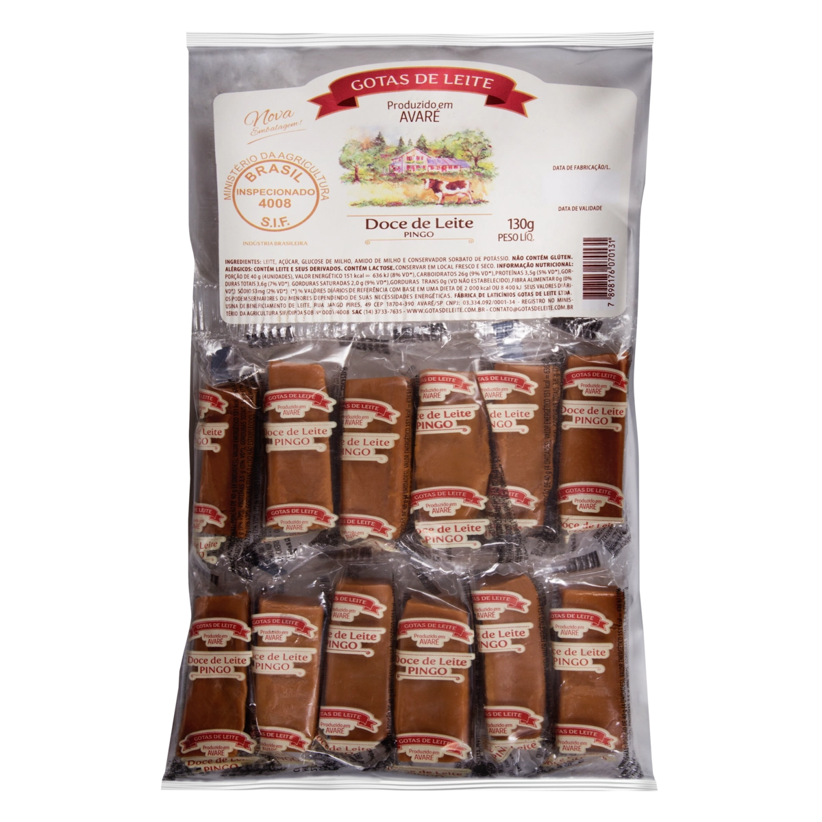 Doce De Leite Pingo Gotas De Leite Pacote 130g