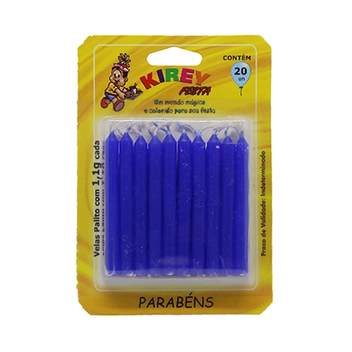 Vela Palito Kirey Azul C/20