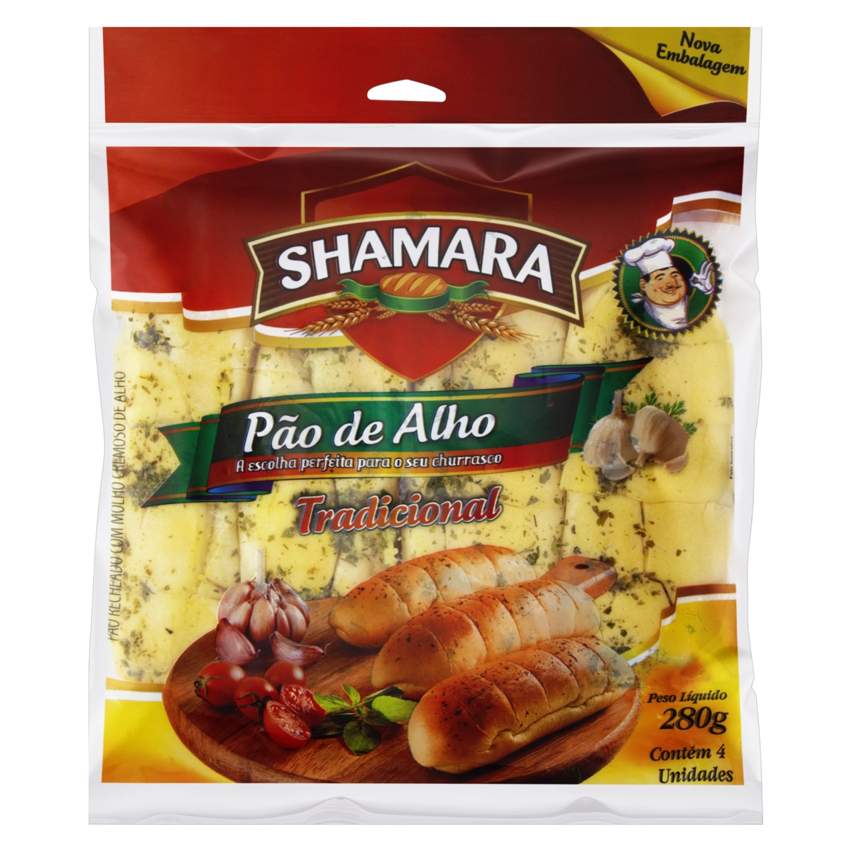 Pão De Alho Tradicional Shamara Pacote 280g