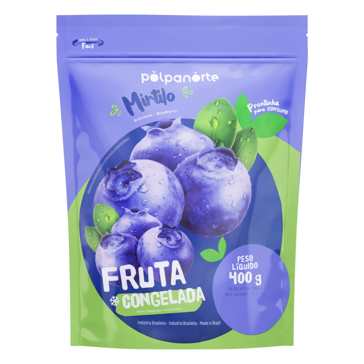 Mirtilo Congelado Polpanorte Pouch 400g
