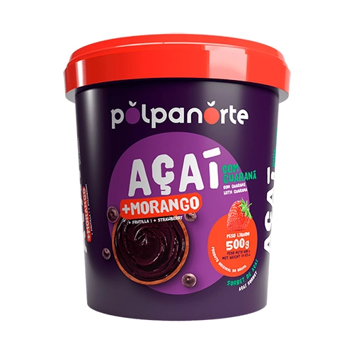 Acai Polpa Norte Morango 500g