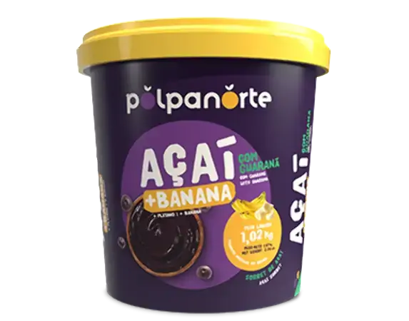 Sorbet Açaí Com Guaraná E Banana Polpanorte Pote 1,02kg