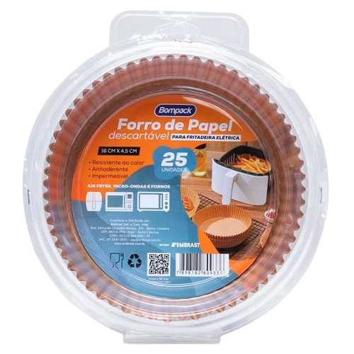 Forro De Papel Desc Air Fryer 25un Bompack