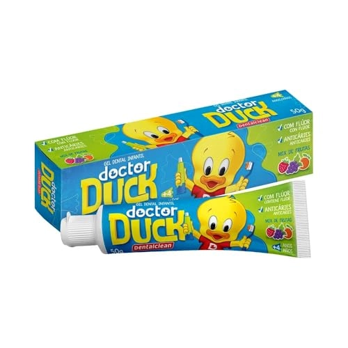 Gel Dental Infantil Com Flúor Mix De Frutas Doctor Duck Dentalclean Caixa 50g