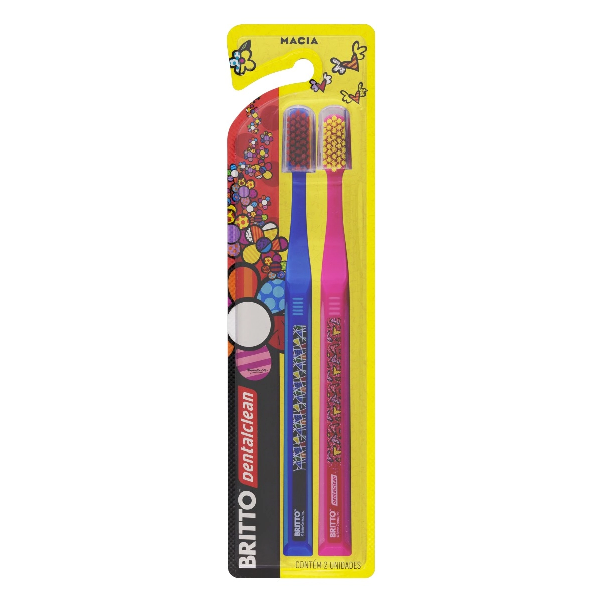 Escova Dental Macia Dentalclean Romero Britto 2 Unidades
