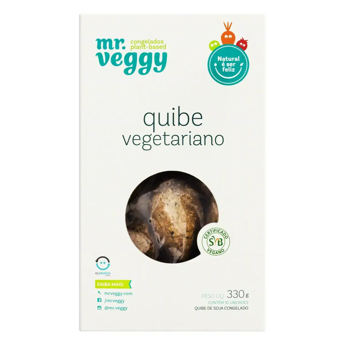 Quibe Vegetariano Congelado Mr. Veggy 330g 10 Unidades