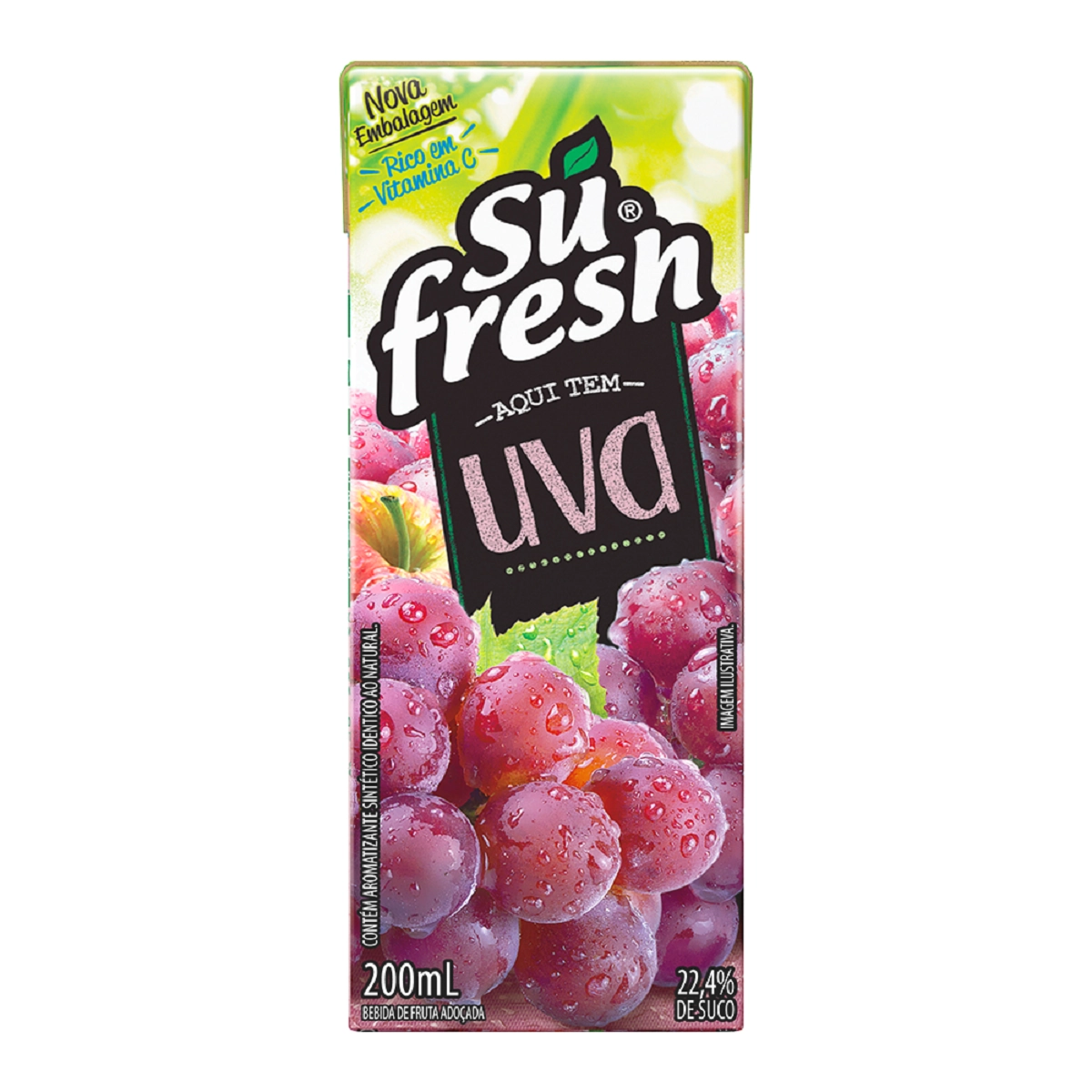 Bebida Adoçada Uva Sufresh Caixa 200ml