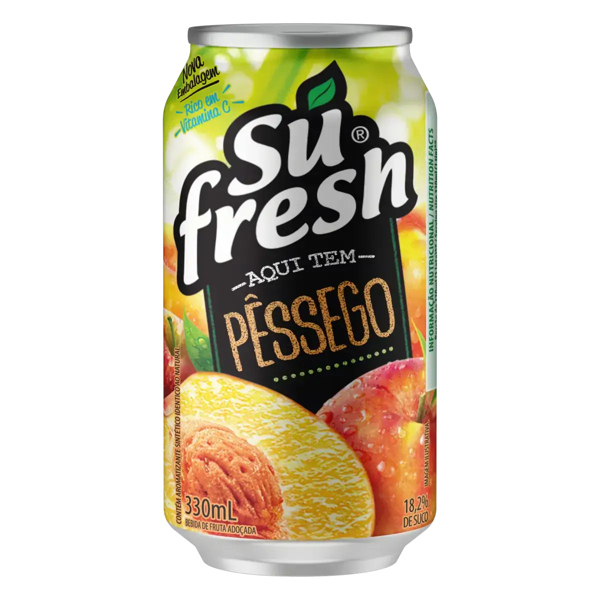 Bebida Adoçada Pêssego Sufresh Lata 330ml