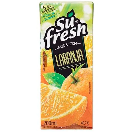 Bebida Adoçada Laranja Sufresh Caixa 200ml