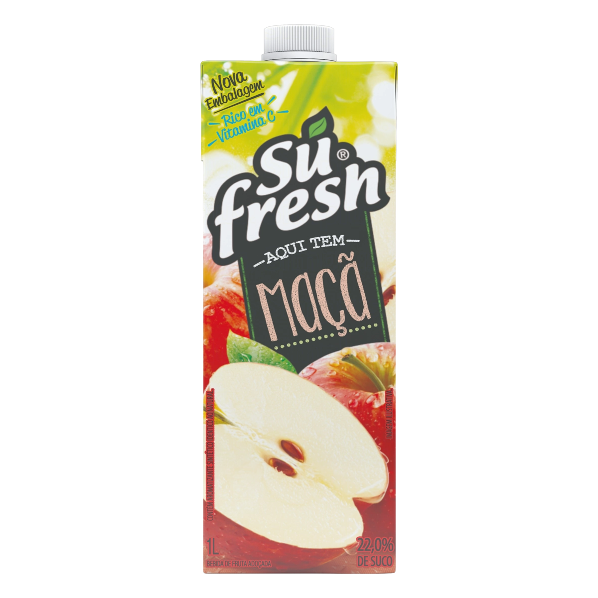 Bebida Adoçada Maçã Sufresh Caixa 1l