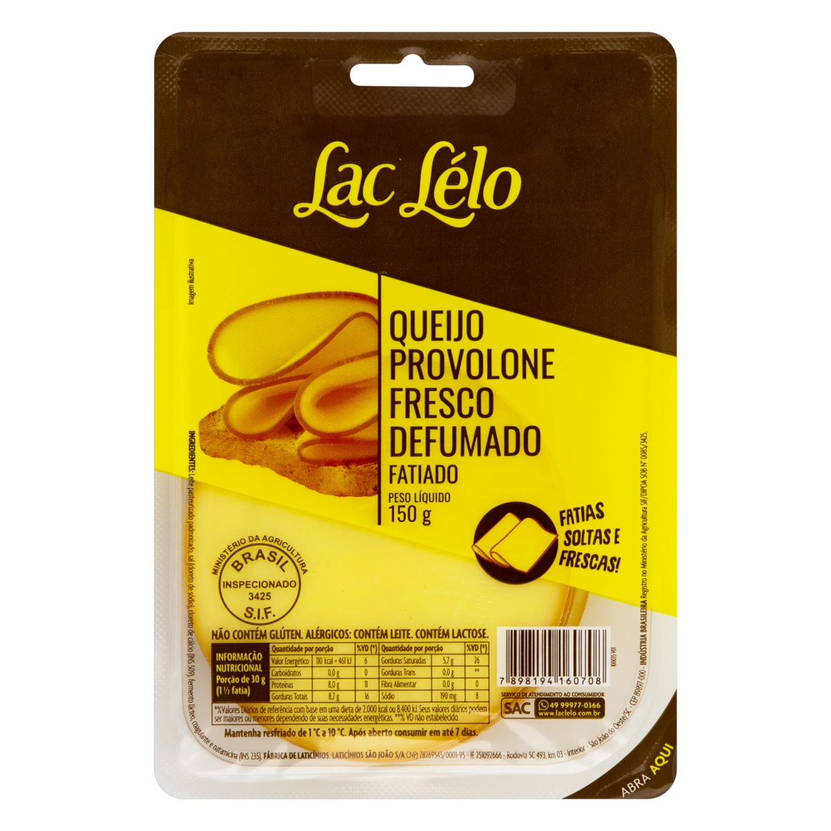 Queijo Provolone Defumado Fatiado Lac Lélo 150g
