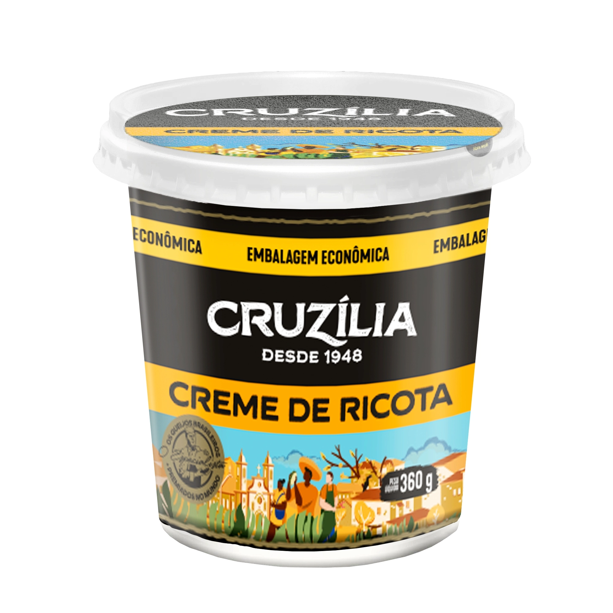 Creme De Queijo Ricota Cruzília Pote 360g Embalagem Econômica