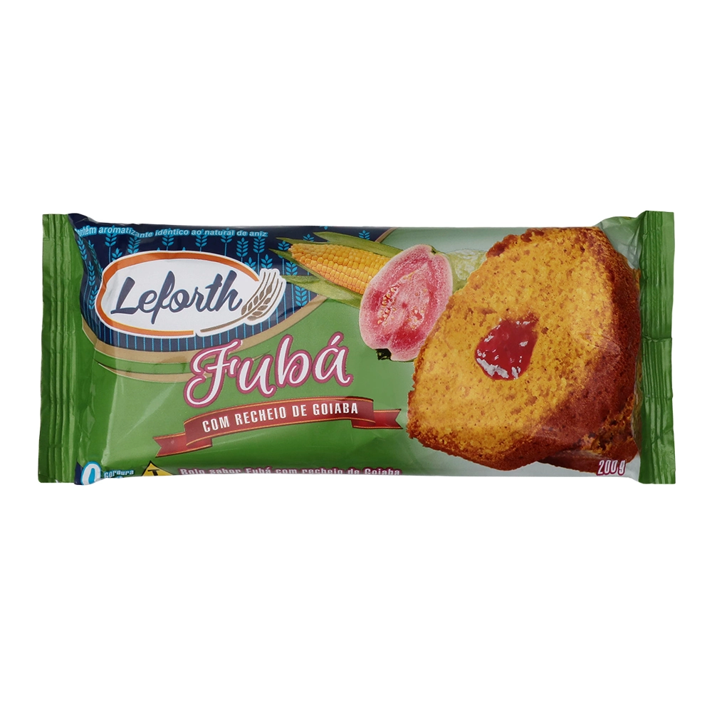 Bolo Leforth Fuba 200gr Recheado Goiaba