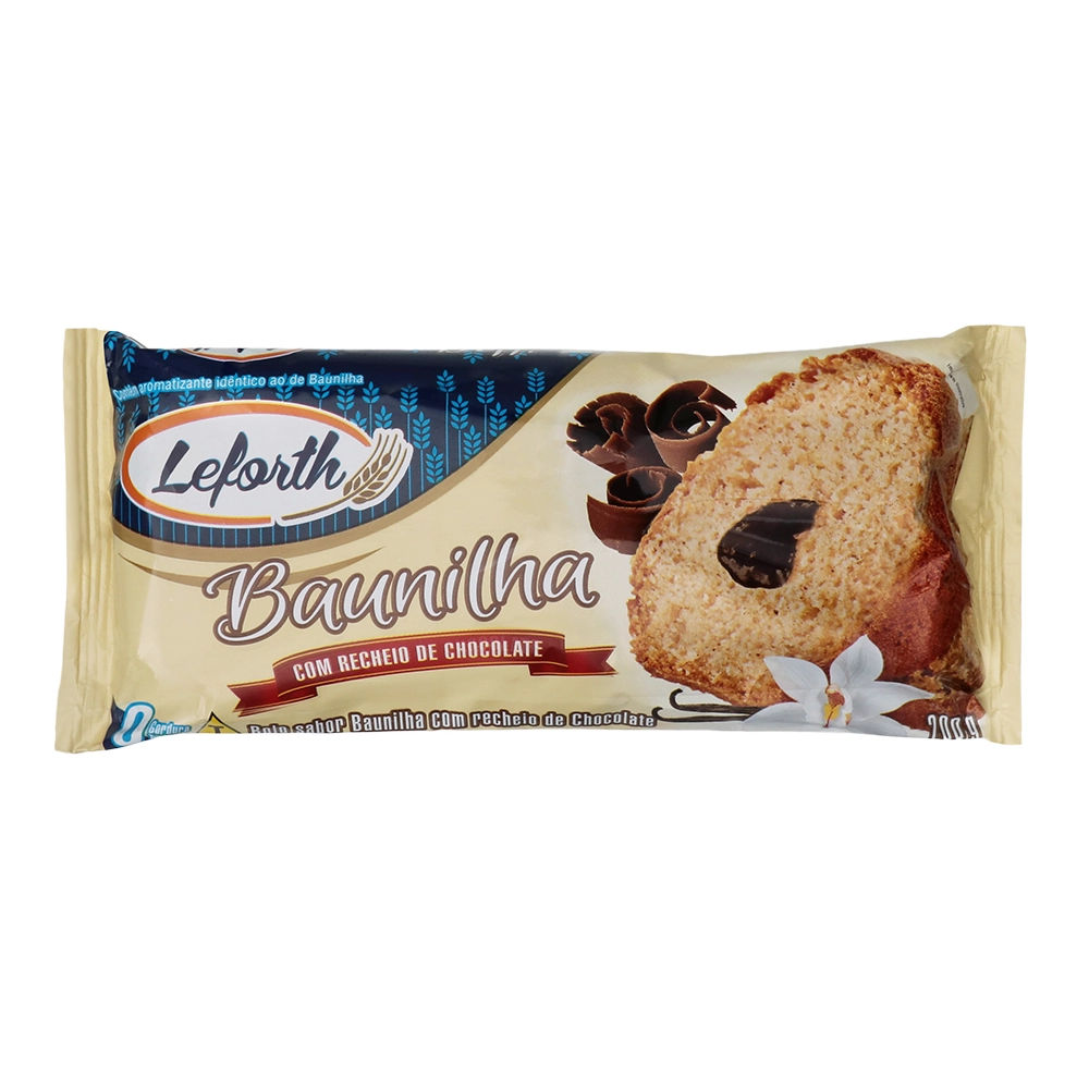 Bolo Leforth Baunilia 200gr Recheado Chocolate