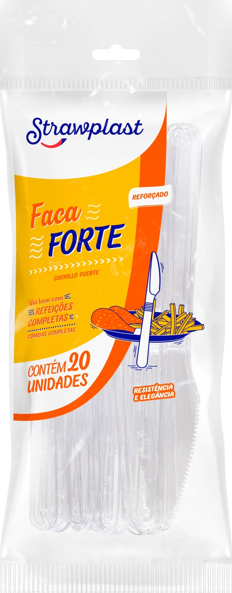 Faca Descat Forte Strawplast C/20 Cristal