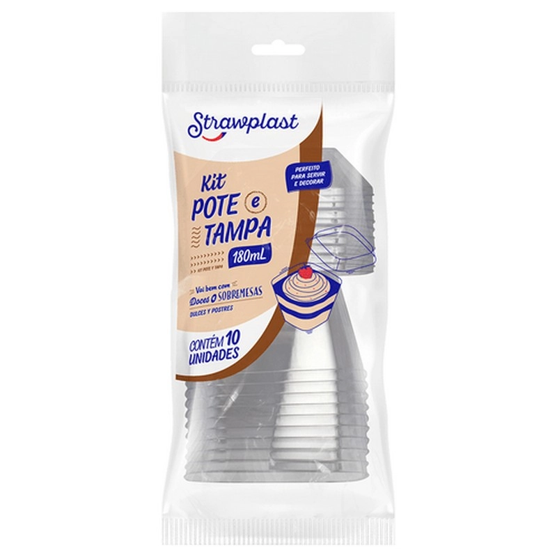 Kit Pote/tampa Cristal 180ml