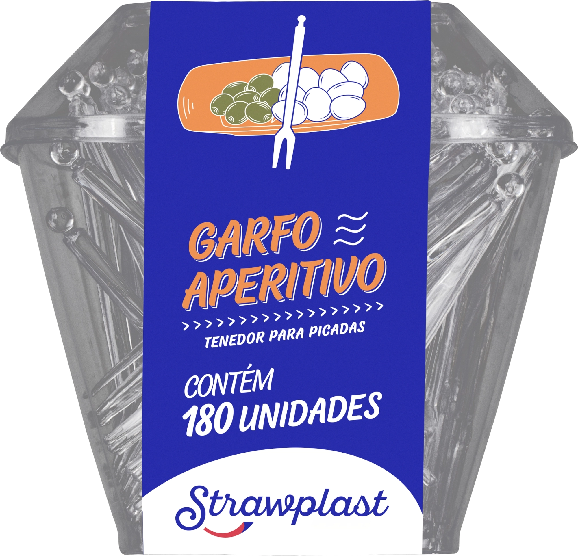 Garfo Desc Straw Plast Aperitivo 180un