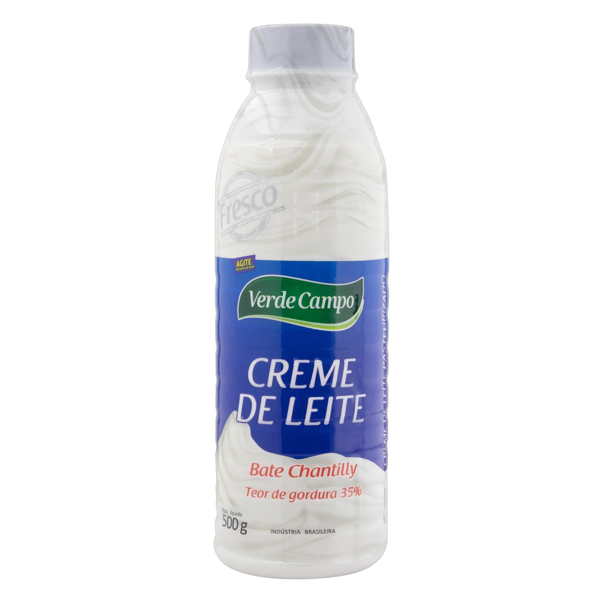 Creme De Leite Pasteurizado Bate Chantilly Verde Campo Garrafa 500g