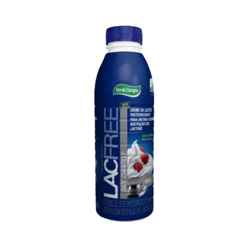 Creme De Leite Pasteurizado Bate Chantilly Zero Lactose Verde Campo Lacfree Garrafa 500g