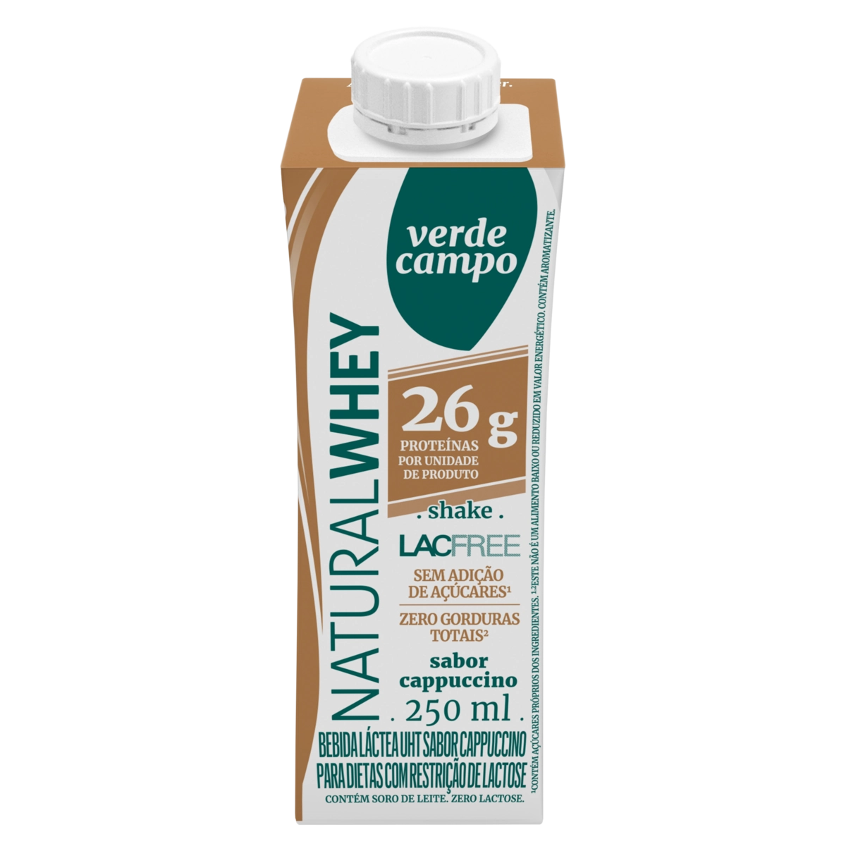 Bebida Láctea Uht Cappuccino Zero Lactose Verde Campo Natural Whey Lacfree Caixa 250ml
