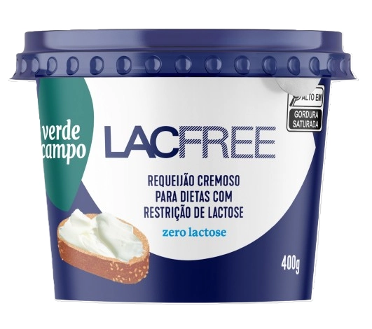 Requeijão Cremoso Zero Lactose Verde Campo Lacfree Pote 400g