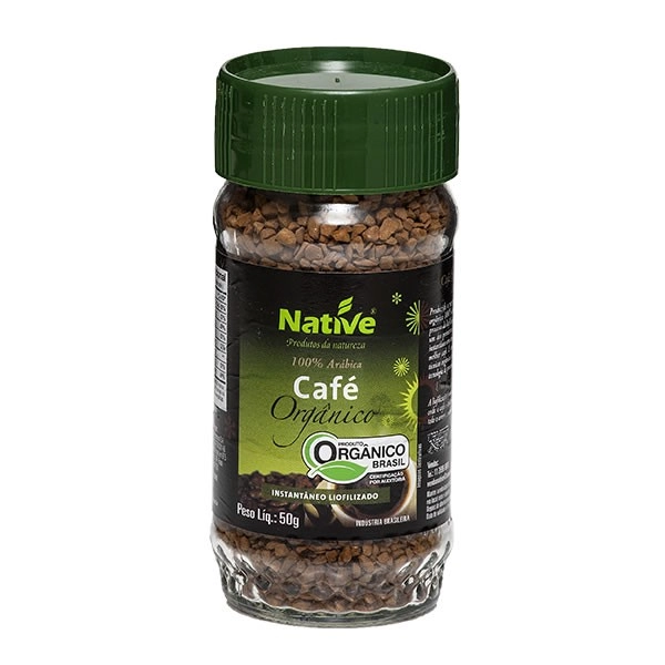 Café Solúvel Liofilizado Orgânico Native Vidro 50g