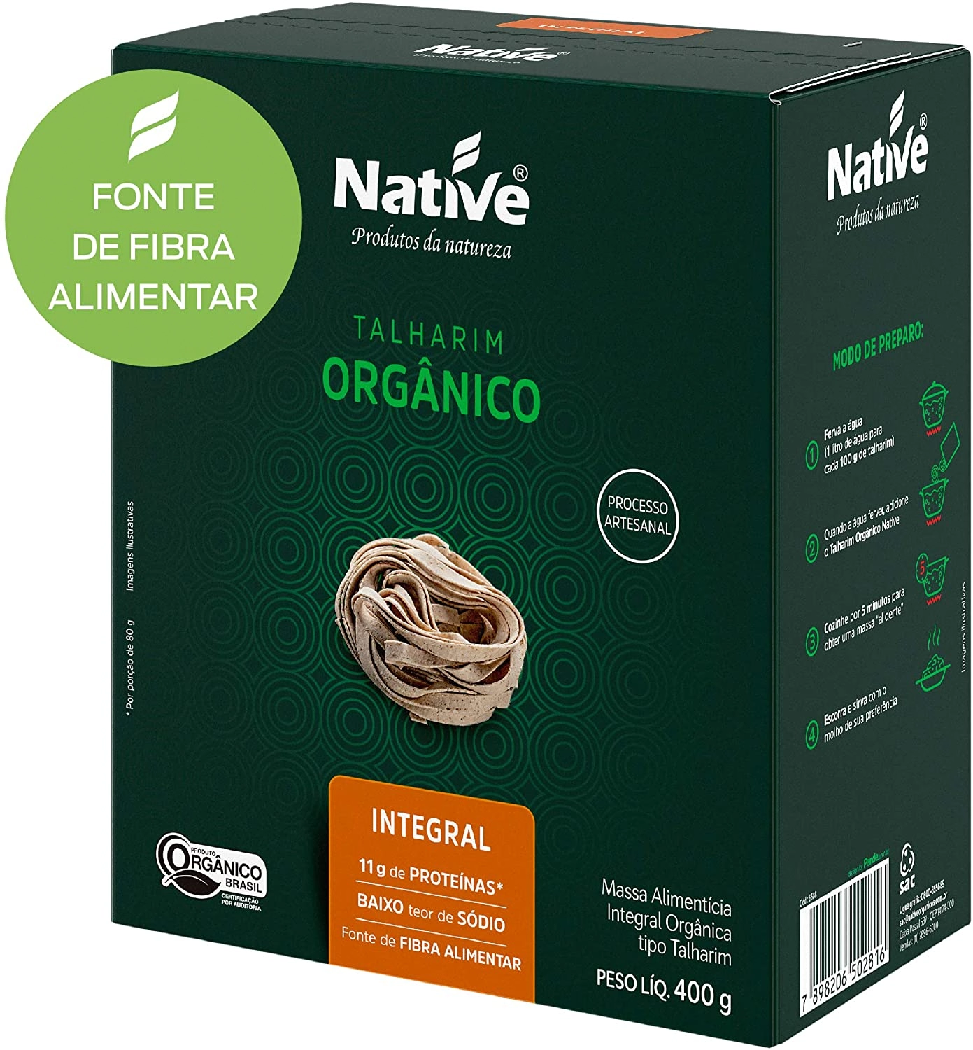Talharim Native Organico C/ovos 400g