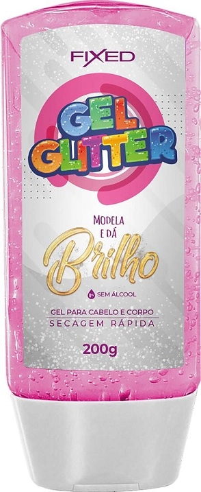 Gel Gliter Cab/corpo Fixed 200gr Rosa