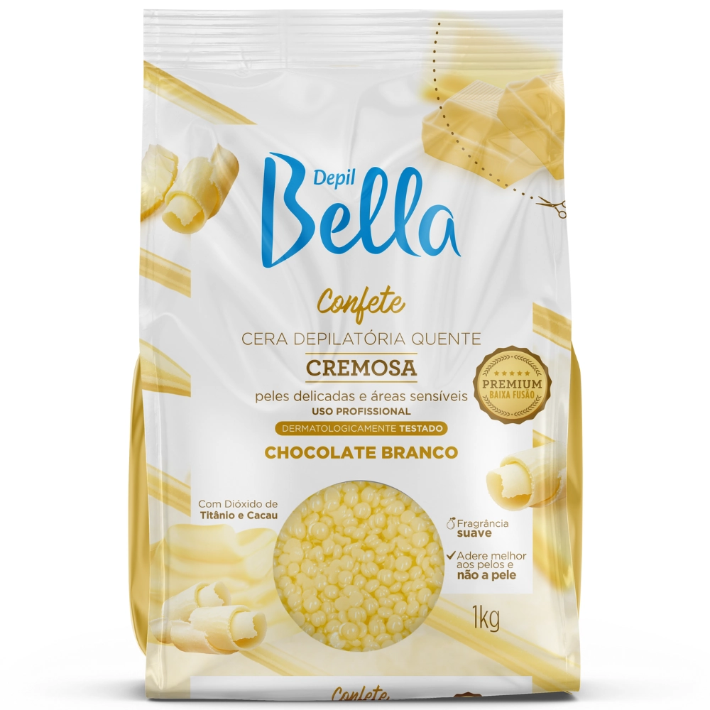 Depil Bella Cera Confete 1kg Choc Branco