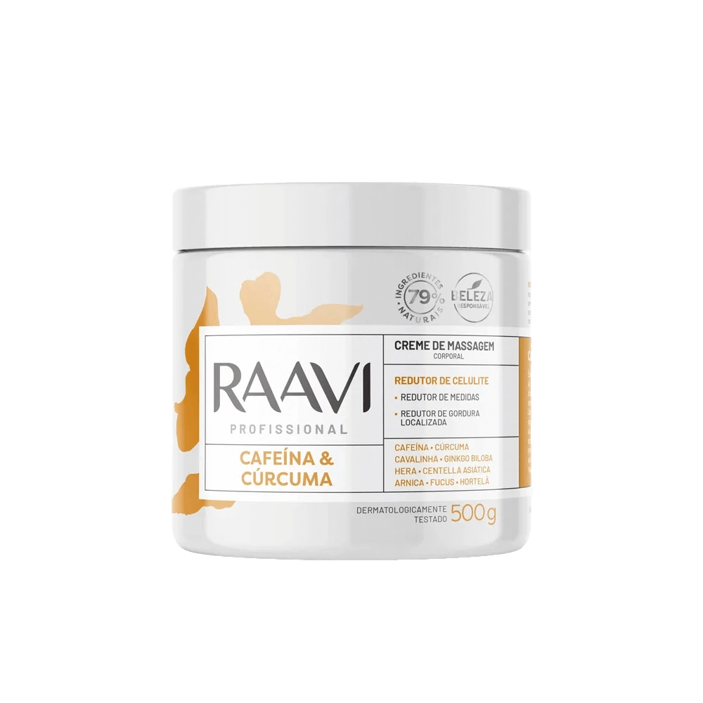 Creme De Massagem Raavi Cafeina E Curcuma 500g