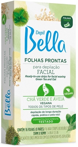 Cera Depil Bella Folhas Facial Cha Verde