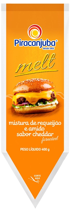 Mistura De Requeijão Com Amido Cheddar Piracanjuba Bisnaga 400g